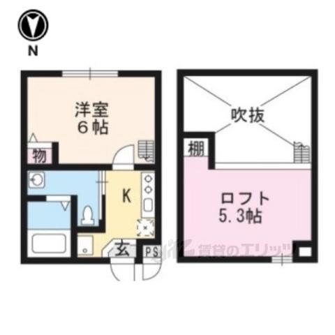 サンリッチ京都駅2(1K/2階)の間取り写真