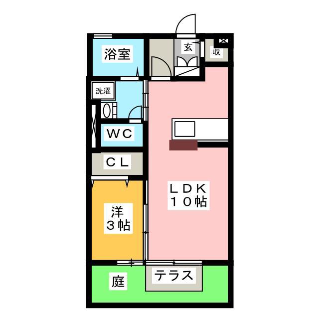 マノワール・K(1LDK/1階)の間取り写真