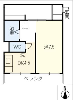 タリーズ(1DK/3階)の間取り写真
