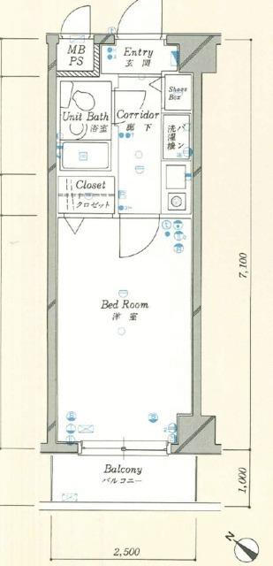 日神パレステージ町田(1K/3階)の間取り写真