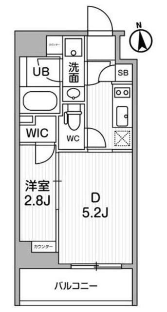 ALTERNA東池袋(2K/6階)の間取り写真