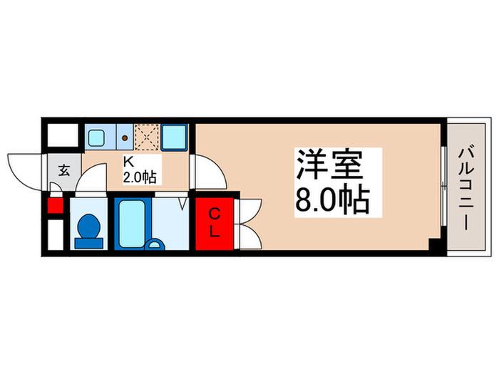 クレオ舞浜III(1K/2階)の間取り写真