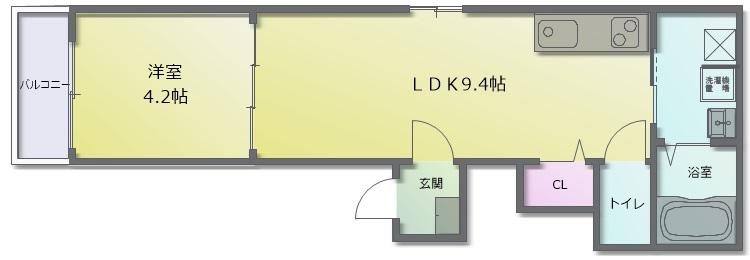 エヌアンドエスヴィラIII(1LDK/3階)の間取り写真
