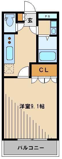 ペティハウス壱番館(1K/3階)の間取り写真