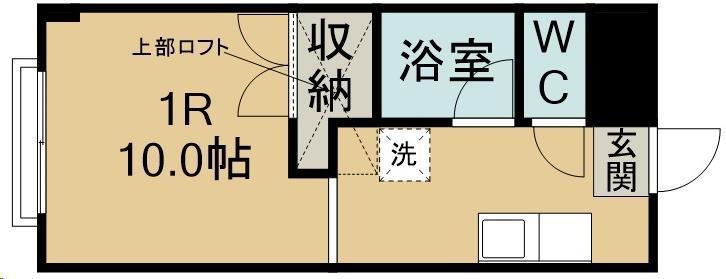 ハッピィ館(ワンルーム/4階)の間取り写真