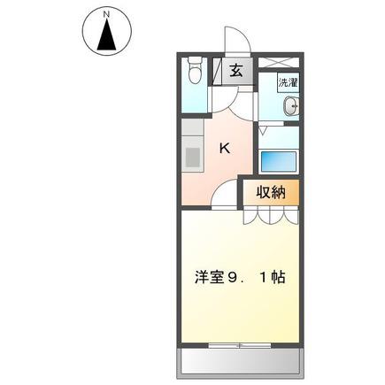 ルーラルハウス(1K/2階)の間取り写真