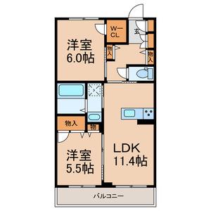 グランディ ヴィラ セントラル パーク 1(2LDK/3階)の間取り写真