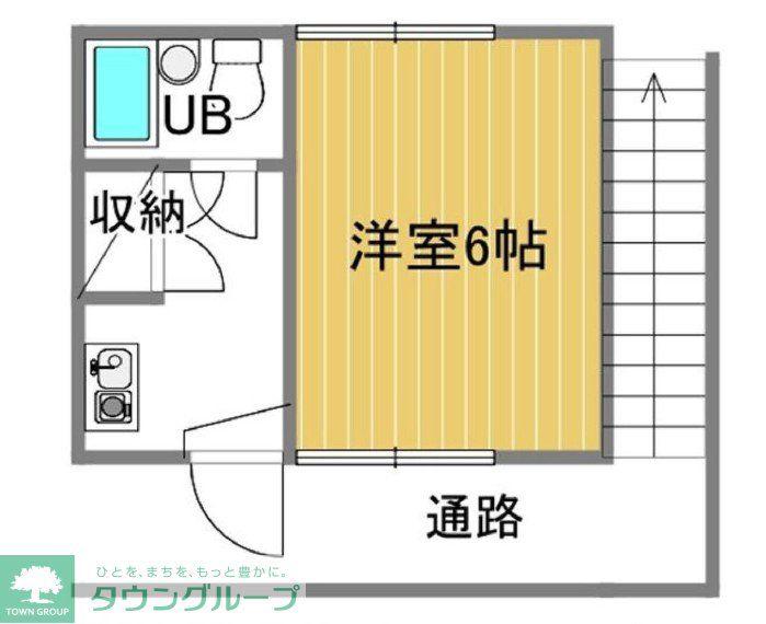 市川コーポ(ワンルーム/2階)の間取り写真