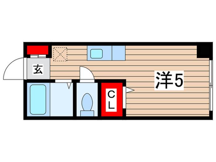 レジデンスカープ千葉(ワンルーム/3階)の間取り写真