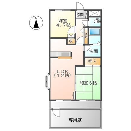 ウイング21(2LDK/1階)の間取り写真