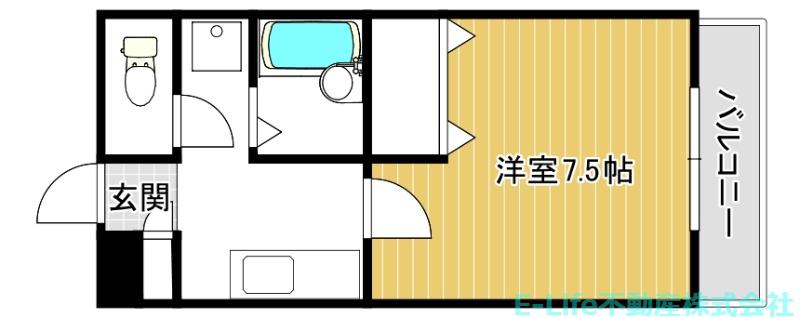 プラッツ・S・月出(1K/6階)の間取り写真