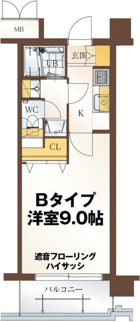 リビングステージ広瀬川(1K/5階)の間取り写真