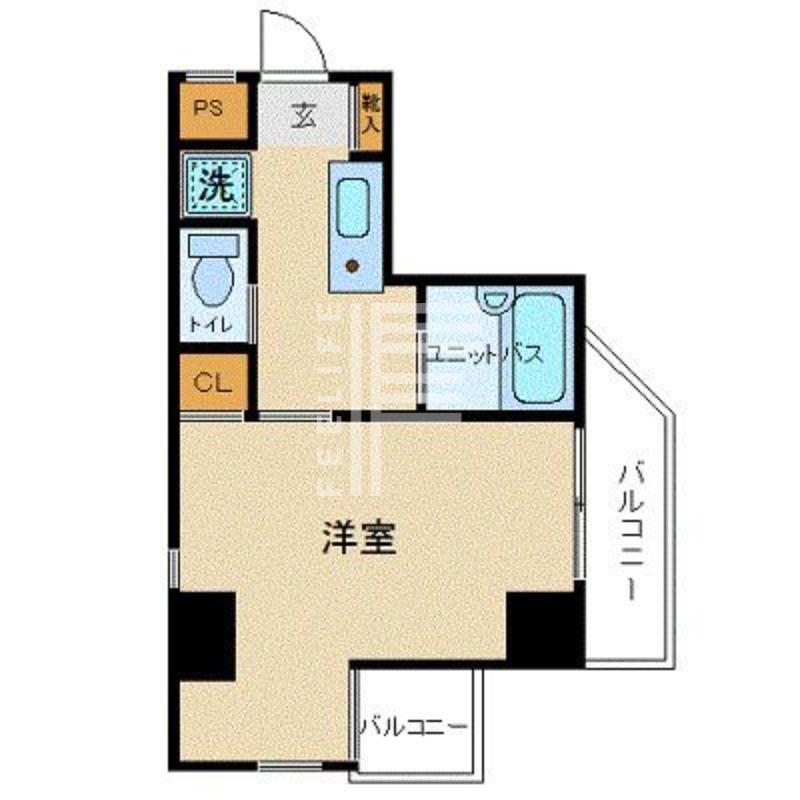 スカイコート早稲田第3(1K/3階)の間取り写真
