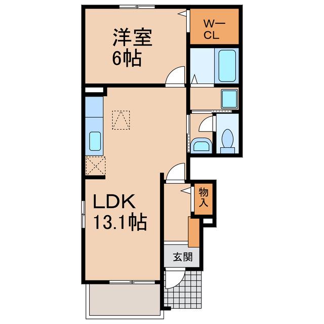 サン・パラストI(1LDK/1階)の間取り写真