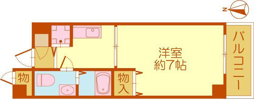 サンピラー茨木 BYK&I(1K/5階)の間取り写真