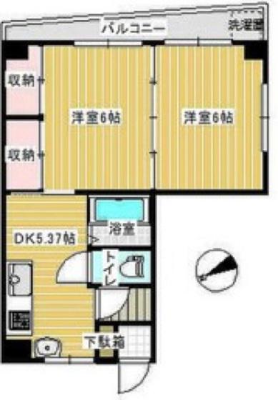 舟入コーポラス(2DK/5階)の間取り写真
