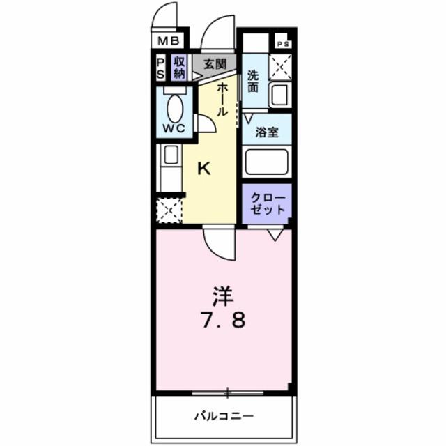 ヴェールシュマン(1K/3階)の間取り写真