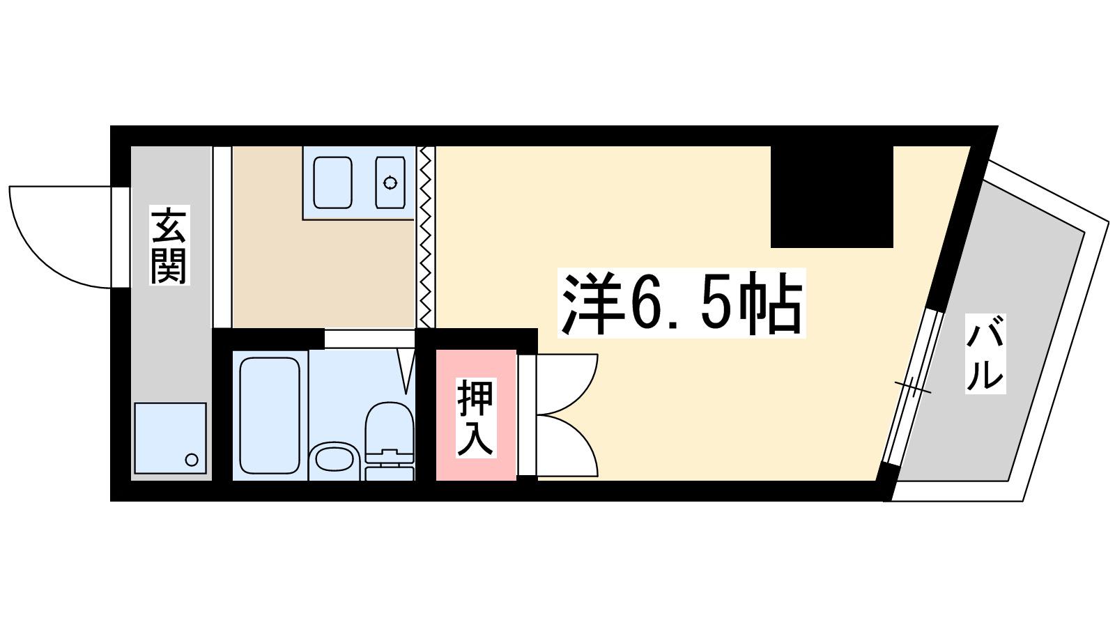 アールキューブ新大阪(1K/4階)の間取り写真