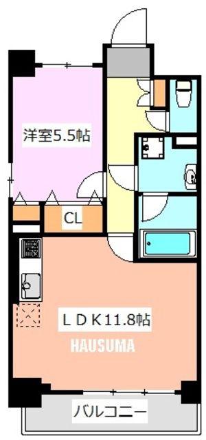 GRAN AVAIL 扇(1LDK/7階)の間取り写真