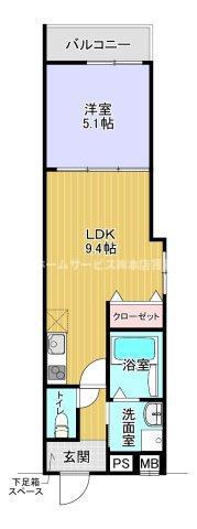 フジパレス住之江通III番館(1LDK/3階)の間取り写真