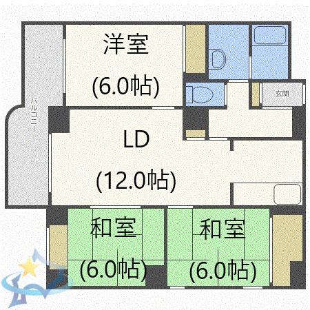 ヴィレッジ11(3LDK/3階)の間取り写真