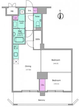 ビエラコート内久宝寺(1SLDK/12階)の間取り写真