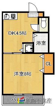 MYコーポII(1DK/3階)の間取り写真