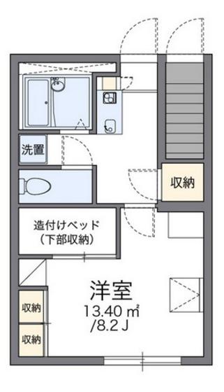レオパレスリベイン(1K/1階)の間取り写真