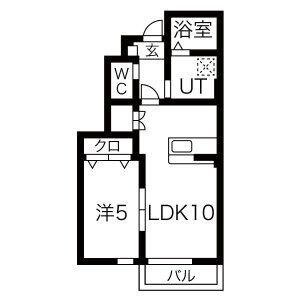 GRAND PARACE十二丁目II(1LDK/1階)の間取り写真