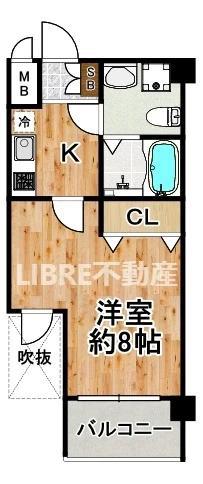 S-FORT西九条(1K/5階)の間取り写真