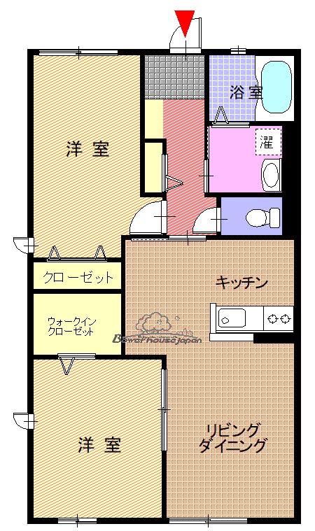 アンビエンテC(2LDK/1階)の間取り写真
