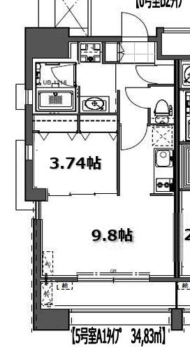 GRAND HILL IWASE BLD(1LDK/7階)の間取り写真