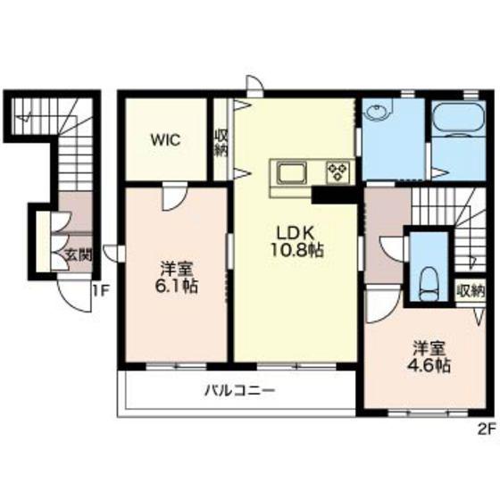グリナージュ(2LDK/2階)の間取り写真