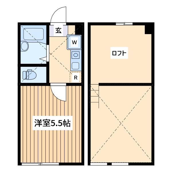 ロイヤルメゾン蒔田(1K/1階)の間取り写真