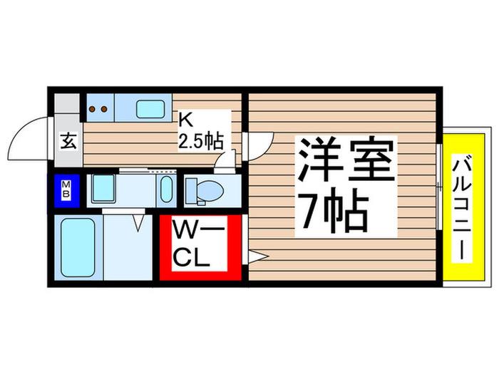 スマイル(1K/2階)の間取り写真