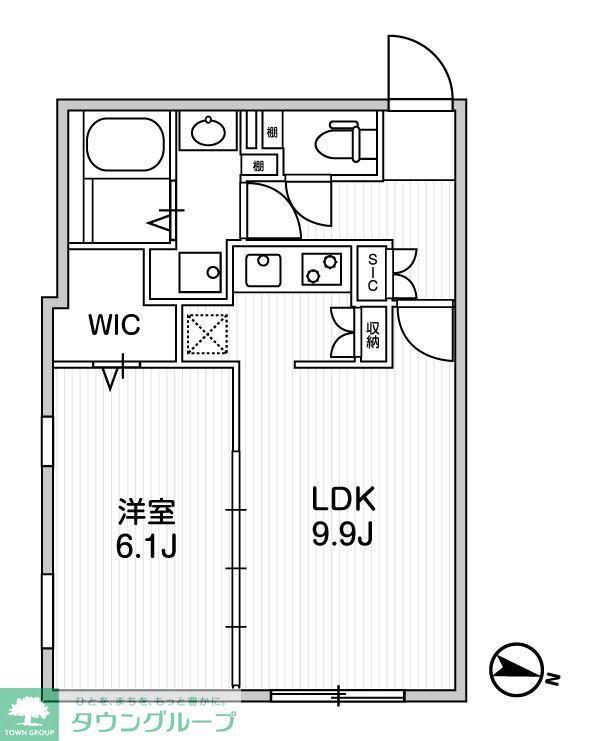 QUADOR中野(1LDK/3階)の間取り写真