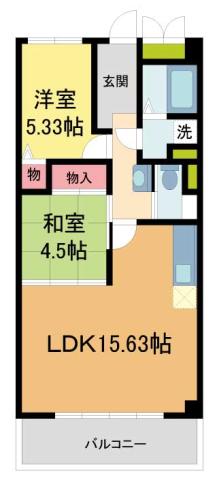 OC RESIDENCE R NISHINOMIYA OGO(2LDK/4階)の間取り写真