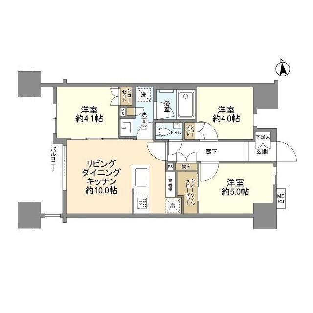 プレシス西日暮里(3LDK/12階)の間取り写真