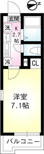 グランドール二俣川(1K/2階)の間取り写真