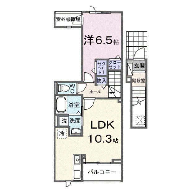 シュティル(1LDK/2階)の間取り写真