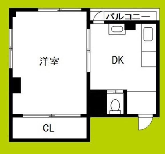 みかげマンション(1DK/3階)の間取り写真