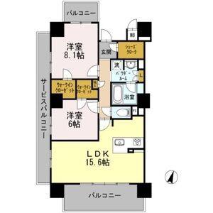 ロイヤルパークスERささしま サウス(2LDK/12階)の間取り写真