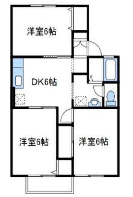 ビューバレーKIII(3DK/1階)の間取り写真