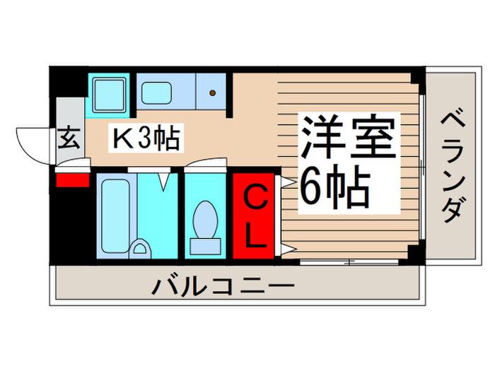 シンセロAKIO(1K/5階)の間取り写真