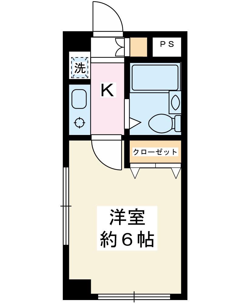 ローズマンションB10番館(1K/3階)の間取り写真