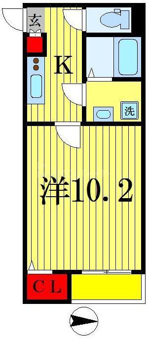 IOTレジデンス柏(1K/1階)の間取り写真