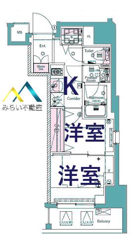 SYFORME SHINKOYASU(2K/3階)の間取り写真