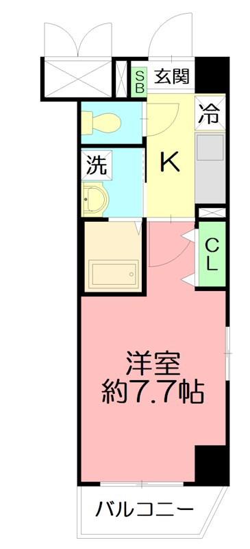 アヴァンセ アールエス(1K/2階)の間取り写真