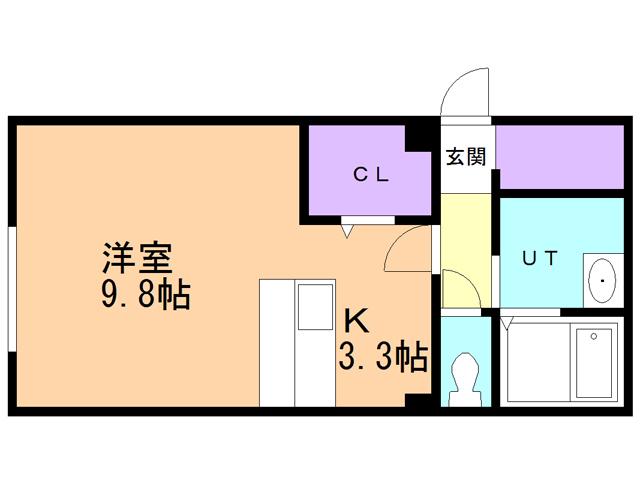 セントウレア(1K/1階)の間取り写真