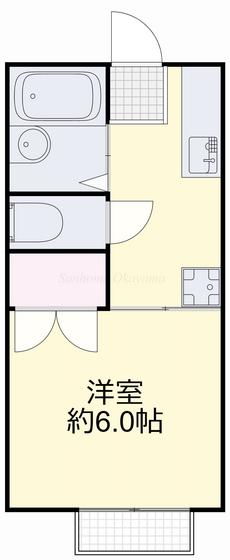 シャトレーI(1K/2階)の間取り写真